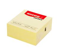 Kores - Notes Autocollantes Jaunes, Bloc-Notes Auto-Adhésif, 75 x 75mm, Paquet de 1 Bloc de 400 Feuilles