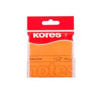 Kores - Notes Autocollantes Orange, Bloc-Notes Autoadhésif de Couleur Néon, 75 x 75mm, Paquet de 1 Bloc de 100 Feuilles