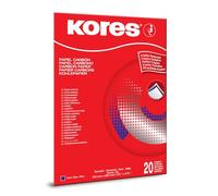Kores - Papier Carbone Bleu pour l'Écriture Manuscrite, Non Maculable et Réutilisable, Fournitures Scolaires et de Bureau, Format A4, 21 x 29,7 cm, Paquet de 20 Feuilles