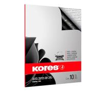 Kores - Papier Carbone Noir pour la Dactylographie, ne s'efface pas et est Réutilisable, Fournitures Scolaires et de Bureau, Format A4, 21 x 29,7 cm, Paquet de 10 Feuilles
