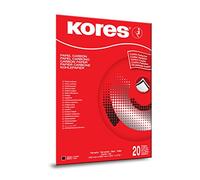 Kores - Papier Carbone Noir pour la Dactylographie, ne s'efface pas et est Réutilisable, Fournitures Scolaires et de Bureau, Format A4, 21 x 29,7 cm, Paquet de 20 Feuilles