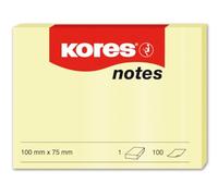 Kores Papier-notes repositionnable 125 x 75mm 100 feuilles Jaune