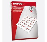 KORES paquet de 1600 Etiquettes universelles 105 x 37 mm blanc sur 100 feuilles
