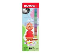Kores - Plastilina : Pâte à Modeler pour Enfants, Douce et Facile à Modeler, Lavable et Non-Toxique, Paquet de 10 Couleurs x 20g