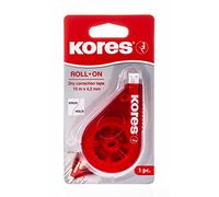 Kores - Roll On : Rouleau de Ruban Correcteur pour Étudiants et Adultes, Ruban Correcteur Sec sans Pelage avec Forme Ergonomique, Fournitures Scolaires et de Bureau, Paquet Individuel, 15m x 4,2mm