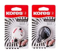 Kores - Scooter : Rouleau de Ruban Correcteur Noir/Blanc, Ruban Correcteur Sec sans Pelage avec Guide de Roue et Forme Ergonomique, Fournitures Scolaires et de Bureau, Paquet Individuel, 8m x 4,2mm
