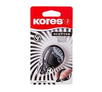 Kores - Scooter : Rouleau de Ruban Correcteur Noir/Blanc, Ruban Correcteur Sec sans Pelage avec Guide de Roue et Forme Ergonomique, Fournitures Scolaires et de Bureau, Paquet Individuel, 8m x 4,2mm