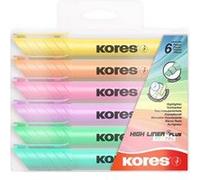 Kores Surligneur HIGH LINER PLUS Couleurs pastel Tui de 6 Mixte