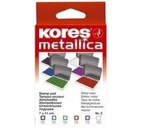 Kores Tampon Encreur "Metallica", (L)110 X (P)70 Mm, Bleu