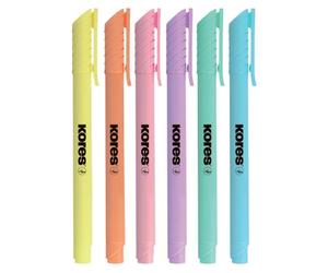 Kores Tm36246 Marqueur 6 Pièce(S) Bleu Clair, Vert Clair, Orange Clair, Rose Clair, Violet, Jaune