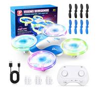 Korffe Mini drone pour enfants de 6 7 8 9 et 10 ans et plus, jouet avion télécommandé pour enfants et débutants avec lumières LED, idéal pour l'intérieur et l'extérieur, idéal pour garçons et filles