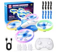 Korffe Mini drone pour enfants de 6 7 8 9 et 10 ans et plus, jouet avion télécommandé pour enfants et débutants avec lumières LED, idéal pour l'intérieur et l'extérieur, idéal pour garçons et filles