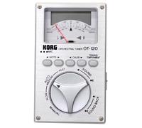 KORG OT-120 Chromatic Tuner Analogique Meter LCD Dual Display Silver Panel Or...