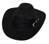 KorhLeoh Chapeau de cowboy pour femme et homme - En feutre synthétique - Large bord - Avec boucle de ceinture - Panama, noir, 7-7 1/4
