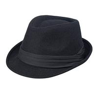 KorhLeoh Chapeau Fedora Trilby Enfant Panama Derby Manhattan Cuban Casquette Jazz, Noir , 2-6 ans