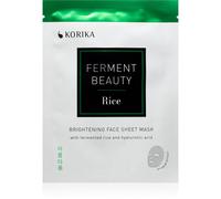 KORIKA FermentBeauty Brightening Face Sheet Mask with Fermented Rice and Hyaluronic Acid masque tissu illuminateur au riz fermenté et à l’acide hyaluronique 20 g