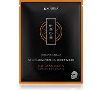 KORIKA Korean Heritage Jeju Mandarin & Vitamin B-C-E Complex Skin Illuminating Sheet Mask masque tissu éclat 25 g