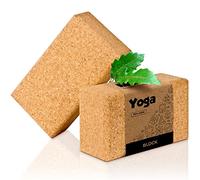 KORK-DEKO Brique Yoga en Liège | Bloc Yoga Liège pour Asana | 100% Nature | Lot de 2 | Taille XXL 22x12x7 cm, 2 pièces