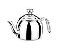 Korkmaz Droppa Théière haut de gamme en acier inoxydable avec base encapsulée à triple épaisseur 1.2 Qt