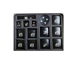 KORKUS Bouton Compatible avec Mercedes pour Benz pour W204 GLA X156 CLA C117 A W176 B W246 classe voiture fenêtre lunettes bouton de levage couvercle interrupteur cadre garniture (Color : A )