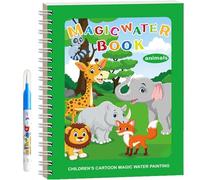Korlem Livre Coloriage Magique Korlem Cahier Réutilisable à l’Eau Sans Tache pour Enfants Livre Montessori, Stimule l'imagination et Le Développement Créatif (Monde animal,1)