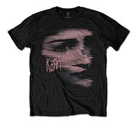 KORN T Shirt Chopped Face Band Logo Nouveau Officiel Homme Noir Size S