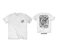 Korn - T-Shirt # S Unisex White # Scratched Type [Import]
