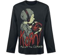 KORN Walkman Homme T-Shirt Manches Longues Noir M 100% Coton Regular/Coupe Standard