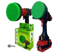 Kornely 2in1 Brosse perceuse et meuleuse d’Angle Professionnelle - Moyenne-Rigide 15cm Verte | Nettoyage ménage Anti-Rayures, Brosse pour Four, Plaque, Plan de Travail,carrelage Sol et Graisses