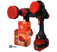 Kornely 2in1 Brosse perceuse et meuleuse d’Angle Professionnelle - Rigide 10 cm Rouge | Nettoyage ménage Anti-Rayures, Brosse pour terrasse, Outils Jardin, Roues Voiture et carrelage Piscine