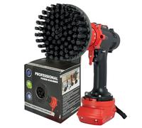 Kornely Brosse Perceuse, Extra Rigide 13cm, Noir, Industriel | 10x plus efficace, anti-rayures, poils double densité; béton, brique, maçonnerie, métal, chantier; tige hex 8 mm