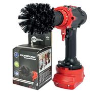Kornely Brosse Perceuse, Extra Rigide 8.5cm, Noir, Industriel | 10x plus efficace, anti-rayures, poils double densité; béton, brique, maçonnerie, métal, chantier; tige hex 6 mm