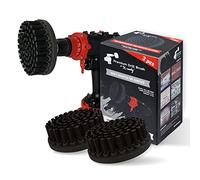 Kornely Brosse Perceuse, Extra Rigide Set 3 pièces, Noir, Industriel | 10x plus efficace, anti-rayures, poils double densité; béton, brique, maçonnerie, métal, chantier; tige hex 8 mm