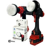 Kornely Brosse Perceuse, Extra Souple 2-en-1 10cm, Blanc, Voiture & Tapis | 10x plus efficace, anti-rayures, série Pro pour perceuses (adaptateur 6mm), meuleuse M14 direct, intérieur auto, cuir, tissus