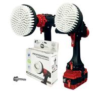 Kornely Brosse Perceuse, Extra Souple 2-en-1 15cm, Blanc, Voiture & Tapis | 10x plus efficace, anti-rayures, série Pro pour perceuses (adaptateur 6mm), meuleuse M14 direct, intérieur auto, cuir, tissus