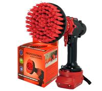 Kornely Brosse Perceuse, Rigide 13cm, Rouge, Extérieur & Jardin | 10x plus efficace, anti-rayures, poils double densité; patio, platelage, jantes, mobilier de terrasse; tige hex 8 mm