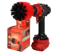 Kornely Brosse Perceuse, Rigide 8.5cm, Rouge, Extérieur & Jardin | 10x plus efficace, anti-rayures, poils double densité; patio, platelage, jantes, mobilier de terrasse; tige hex 6 mm