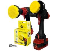 Kornely Brosse Perceuse, Semi-Souple 2-en-1 10cm, Jaune, Carrelage & Bain | 10x plus efficace, anti-rayures, série Pro pour perceuses (adaptateur 6mm), meuleuse M14 direct, douches, joints