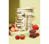 KoRo - Barre bio vegan au chocolat et fruits rouges 12 x 50 g - Aux fraises et framboises lyophilisées - Source de fibres - Vegan