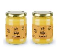 KoRo - Ghee Bio 2 x 420 g - 100% beurre bio clarifié - Point de fumée élevé - Dans un pack pratique de deux