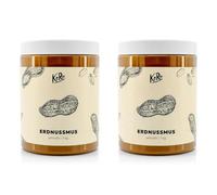 KoRo - Purée de cacahuètes - 2 x 1 kg - Consistance crémeuse - Sans sucre ajouté - Fabriquée à partir de cacahuètes torréfiées 100% sans graisse.