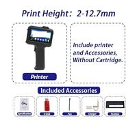 KOROBIE Imprimante Portable Multicolore 12,7 mm, boîtier entièrement fermé, for textes, Codes QR, Codes-Barres, numéros de lot et étiquettes Date pour Usage Industriel(Black Without Ink)