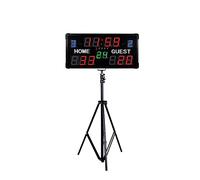 KOROBIE Tableau d'affichage, Tableau de Bord électronique Basket-Ball à 14 Chiffres avec Horloge tir télécommande numérique Mural intérieur for(Tripodandscoreboard)