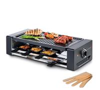 Korona 45070 Raclette pour 8 personnes | 8 poêles et spatules | Plateau de poêle supplémentaire | Avec plaque de cuisson antiadhésive | Câble long de 1,2 m | 1300 W