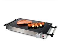 Korona 46100 Barbecue électrique de table | Surface de cuisson en vitrocéramique SCHOTT allemande | 2 en 1 et plaque chauffante | Boîtier en acier inoxydable | 50-240 °C réglable | 800 W