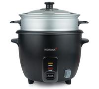 Korona 58020 Cuiseur à riz 2 en 1 I avec insert cuisson vapeur I 1,0 l I Casserole avec revêtement antiadhésif I Fonction maintien au chaud I Avec cuillère et verre doseur | Puissance : 400 W