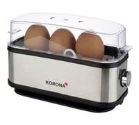 Korona 25304 Cuisinier d'oeufs | 1 à 3 oeufs | Single - Cuisinier d'oeufs | 210 Watt | Boîtier en acier inoxydable | Enrouleur de câble, argent noir, 25304 | 1-3 oeufs