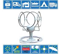 KORONA TS Lite - ANTENNE NUMÉRIQUE OMNIDIRECTIONNELLE TV/FM TNT HD avec AMPLIFICATEUR intégré pour Motorhome/Bateau/CARAVANNE/Campeur/Camion/Compatible avec DVB-T et DVB-T2