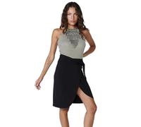 Koroshi Robe courte en tricot vert et noir avec nœud pour femme, vert, X-Small