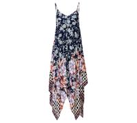 KOROSHI Robe d’été bleu marine / lilas / rouge / blanc, Taille 40